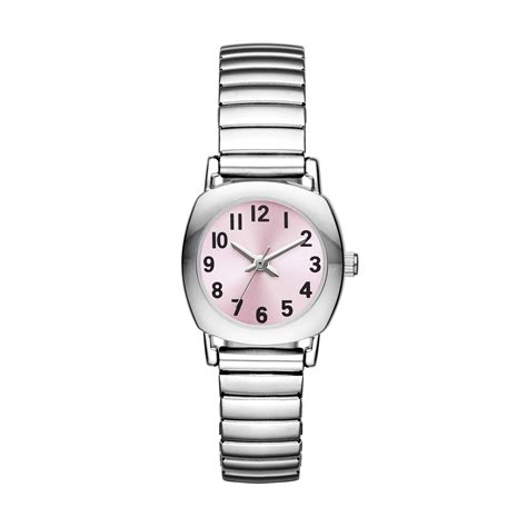 ladies silver expandable watch.